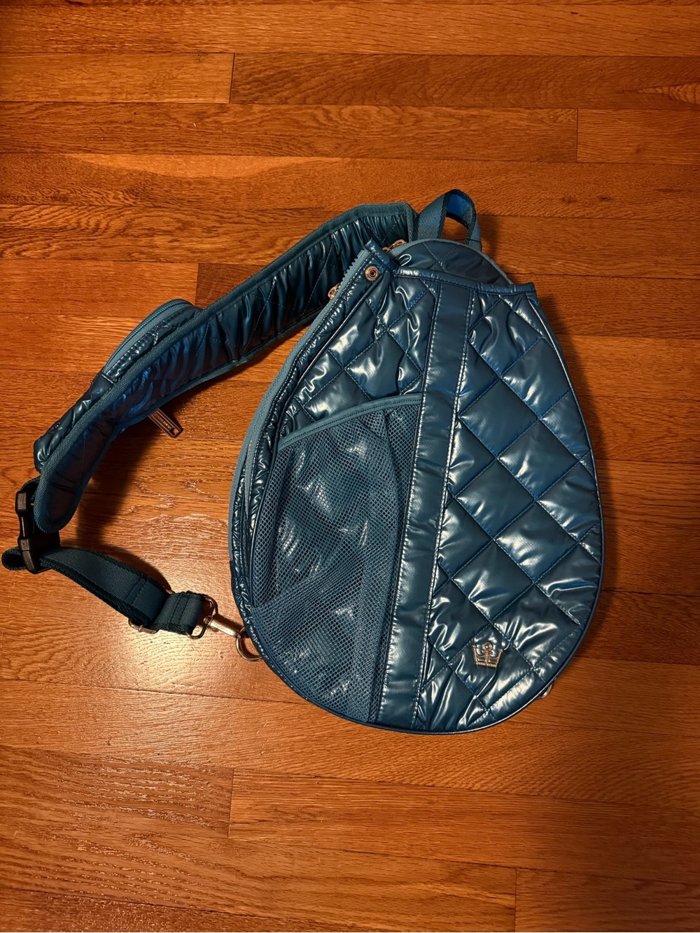 Oliver Thomas Maxxed Out Quilted Teal Sling Tennis/pickleball Crossbody Bag